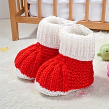 Бебешки терлички в червено и бяло