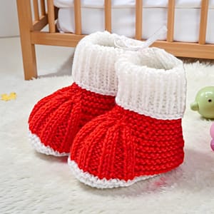 Бебешки терлички в червено и бяло