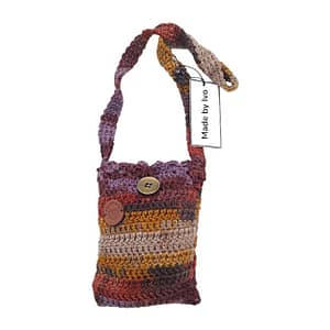 Плетена торбичка за врат - меланж