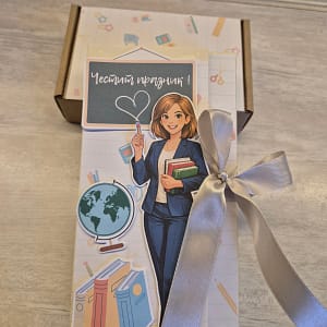 Подаръчен плик/картичка „Честит Празник, Учителко!“ – Уникален дизайн